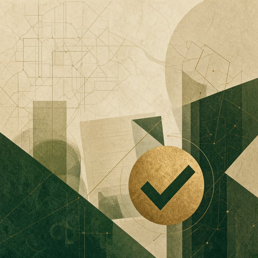 Abstract civic documents and ballot motif illustration.